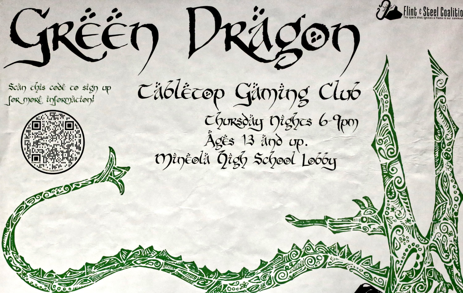 The Green Dragon Gaming Club has found a home at Mineola high school.